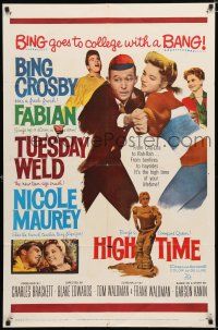 9z481 HIGH TIME 1sh '60 Blake Edwards directed, Bing Crosby, Fabian, sexy young Tuesday Weld!