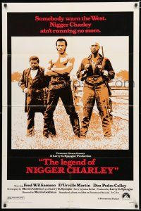 9z571 LEGEND OF NIGGER CHARLEY 1sh '72 slave to outlaw Fred Williamson ain't running no more!
