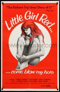9z584 LITTLE GIRL RED '70s sexy art of naked woman with foxy heart, come blow her horn!