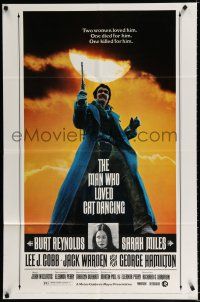 9z610 MAN WHO LOVED CAT DANCING 1sh '73 great full-length image of Burt Reynolds with gun!