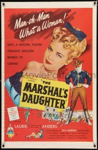 9z614 MARSHAL'S DAUGHTER 1sh '53 man-oh-man, sexy Laurie Anders is a bundle of curves!