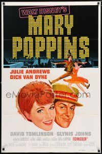 9z616 MARY POPPINS style A 1sh R80 Julie Andrews & Dick Van Dyke in Walt Disney's musical classic!