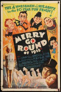 9z623 MERRY GO ROUND OF 1938 1sh '37 Bert Lahr and the 4 Horsemen of Hilarity!