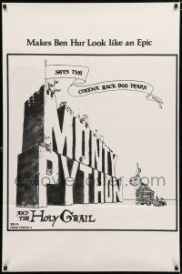 9z642 MONTY PYTHON & THE HOLY GRAIL 1sh '75 Terry Gilliam, John Cleese, art of Trojan bunny!
