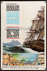 9z651 MUTINY ON THE BOUNTY style B 1sh '62 Marlon Brando, seafaring & cast art by Smith & Henninger