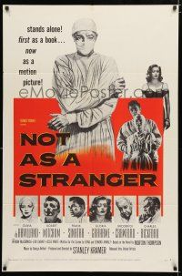 9z682 NOT AS A STRANGER 1sh '55 doctor Robert Mitchum, Olivia De Havilland, Frank Sinatra!