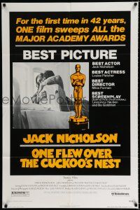 9z694 ONE FLEW OVER THE CUCKOO'S NEST awards 1sh '75 Nicholson & Sampson, Milos Forman classic!