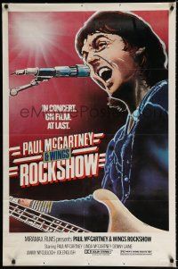 9z707 PAUL MCCARTNEY & WINGS ROCKSHOW 1sh '80 art of him playing guitar & singing by Kozlowski!