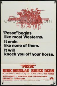 9z730 POSSE 1sh '75 Kirk Douglas, it begins like most westerns but ends like none of them!