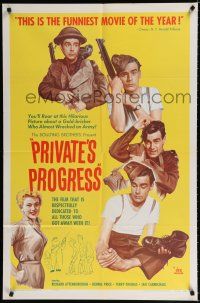 9z737 PRIVATE'S PROGRESS 1sh '56 John Boulting directed, Richard Attenborough, Dennis Price!