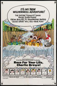 9z746 RACE FOR YOUR LIFE CHARLIE BROWN 1sh '77 Charles M. Schulz, art of Snoopy & Peanuts gang!