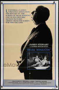 9z757 REAR WINDOW 1sh R83 Alfred Hitchcock, image of voyeur Jimmy Stewart & sexy Grace Kelly!