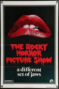 9z784 ROCKY HORROR PICTURE SHOW style A 1sh '75 c/u lips image, a different set of jaws!