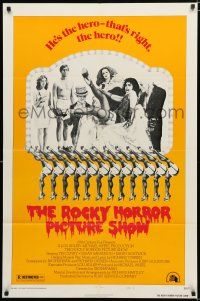 9z785 ROCKY HORROR PICTURE SHOW style B 1sh '75 Tim Curry's the hero, that's right, the hero!