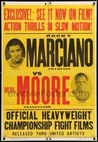 9z787 ROCKY MARCIANO VS. ARCHIE MOORE 1sh '55 heavyweight championship boxing!