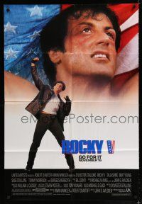 9z788 ROCKY V advance 1sh '90 Sylvester Stallone, John G. Avildsen boxing sequel, go for it!
