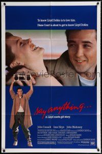 9z809 SAY ANYTHING 1sh '89 image of John Cusack holding boombox, Ione Skye, Cameron Crowe!