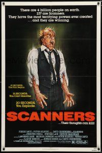 9z810 SCANNERS 1sh '81 David Cronenberg, in 20 seconds your head explodes!