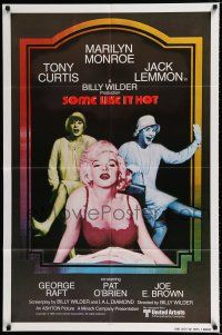 9z845 SOME LIKE IT HOT int'l 1sh R80 sexy Marilyn Monroe with Tony Curtis & Jack Lemmon in drag!