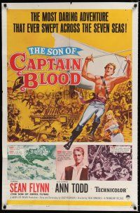 9z846 SON OF CAPTAIN BLOOD 1sh '63 giant full-length image of barechested pirate Sean Flynn!
