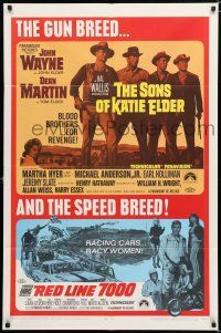 9z849 SONS OF KATIE ELDER/RED LINE 7000 1sh '68 John Wayne, gun breed... and speed breed!