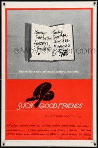 9z887 SUCH GOOD FRIENDS 1sh '72 Otto Preminger, image of little black book, Saul Bass art!
