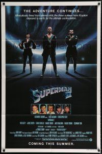 9z891 SUPERMAN II teaser 1sh '81 Christopher Reeve, Terence Stamp, battle over New York City!