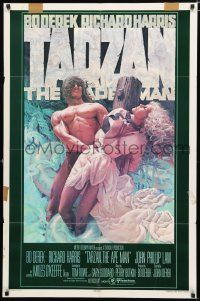 9z904 TARZAN THE APE MAN advance 1sh '81 art of sexy Bo Derek & Miles O'Keefe by James Michaelson!