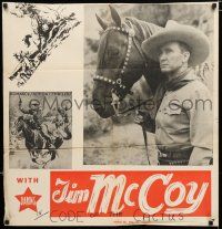 9z929 TIM MCCOY stock 1sh '40s art of classic cowboy on his horse & holding two guns + photo!