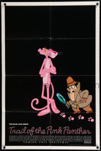 9z943 TRAIL OF THE PINK PANTHER advance 1sh '82 Peter Sellers, Blake Edwards, cool cartoon art!