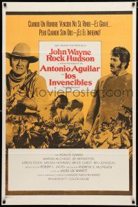 9z948 UNDEFEATED Spanish/U.S. 1sh '69 John Wayne & Rock Hudson rode where no one else dared!