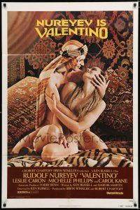 9z952 VALENTINO 1sh '77 great image of Rudolph Nureyev & naked Michelle Phillips!