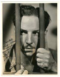 1a090 LLOYD NOLAN signed 10.25x13 still '38 great portrait behind prison bars by William Walling!