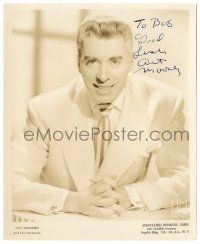 1a323 ART MOONEY signed 8.25x10 music publicity still '40s seated portrait of the Big Band leader!