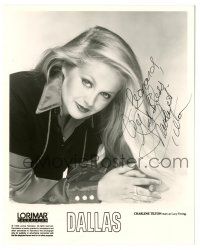 1a393 CHARLENE TILTON signed TV 8x10 still '80s great close up as Lucy Ewing Cooper on Dallas!