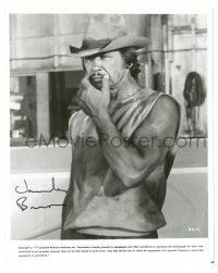 1a394 CHARLES BRONSON signed 8x10 still '75 great close up looking really tough from Breakout!