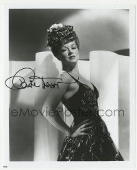 1a692 CLAIRE TREVOR signed 8x10 REPRO still '80s sexy portrait in gorgeous dress!