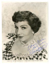 1a402 CLAUDETTE COLBERT signed 7.75x10 still '48 head & shoulders portrait from Family Honeymoon!