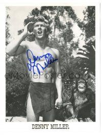 1a333 DENNY MILLER signed 8x10 publicity still '90s image with chimpanzee from Tarzan the Ape Man!