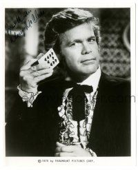 1a422 DOUG MCCLURE signed TV 8x10 still '75 as gambler holding playing cards from Barbary Coast!