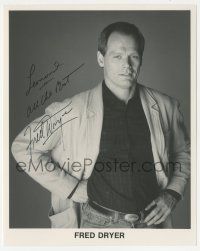 1a335 FRED DRYER signed 8x10 publicity still '80s great portrait of the football star/actor!