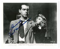 1a739 FRED MACMURRAY signed 8.25x10 REPRO still '80s c/u with Barbara Stanwyck in Double Indemnity!