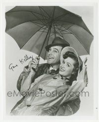 1a741 GENE KELLY signed 8x9.75 REPRO still '80s pictured w/ Debbie Reynolds in Singin' in the Rain!