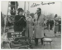 1a758 IDA LUPINO signed 8x10 REPRO still '80s on set with Mother of All of Us director's chair!