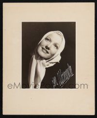 1a007 ISA MIRANDA signed 8x10 still '30s great portrait wearing scarf over black background!