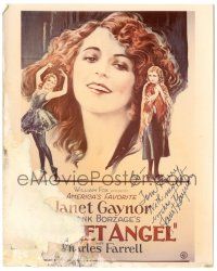 1a770 JANET GAYNOR signed color 8x10 REPRO still '70s on an image of a Street Angel one-sheet!