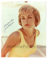 1a774 JANET LEIGH signed color 8x10 REPRO still '80s great portrait in yellow swimsuit!