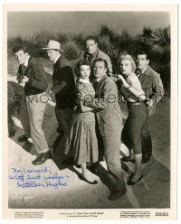 1a494 KATHLEEN HUGHES signed 8x10 still '53 great cast portrait from It Came From Outer Space!