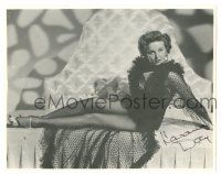 1a808 LARAINE DAY signed 7.5x9.5 REPRO still '80s full-length on bed with great black dress!