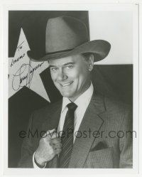 1a809 LARRY HAGMAN signed 8x10 REPRO still '80s as J.R. Ewing from TV's Dallas!